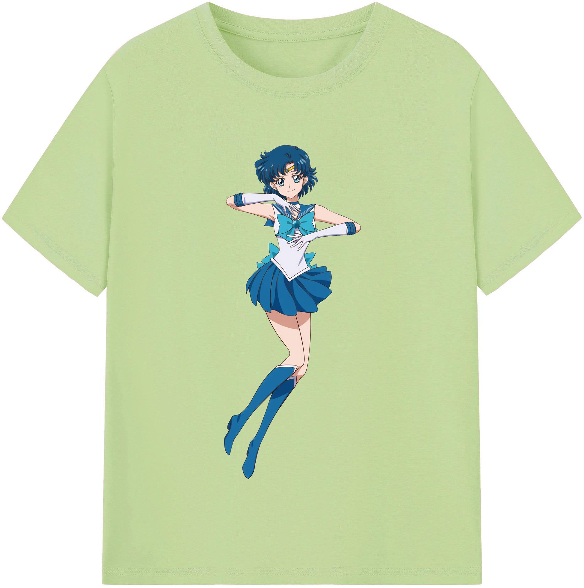 （画像用） 美少女戦士セーラームーン 水野 亜美 みずの あみ Sailor Moon Mizuno Ami 綿100％半袖Tシャツ（フロントプリント）